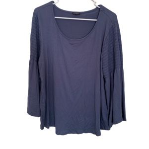Women’s blue top, large, flair arms